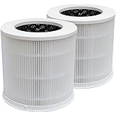 PUREBURG Replacement Filter Compatible with Xiaomi 4 Compact Smart Air Purifier, 2-Pack H13 HEPA 3-Stage Filtration Activated Carbon 2-in-1