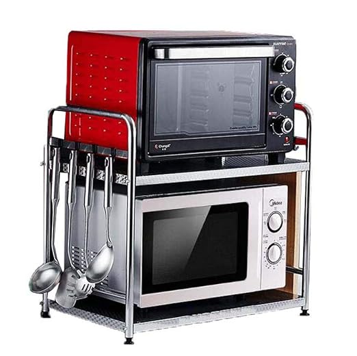 HUYYA estantería metálica Cocina Estar, 2 Niveles microondas ...