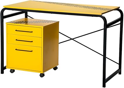 Life Carver Industrial Look Gaming Computer Desk Workstation With Rolling Filing Pedestal Storage File Cabinet Desk And Carbinet Amazon Co Uk Office Products