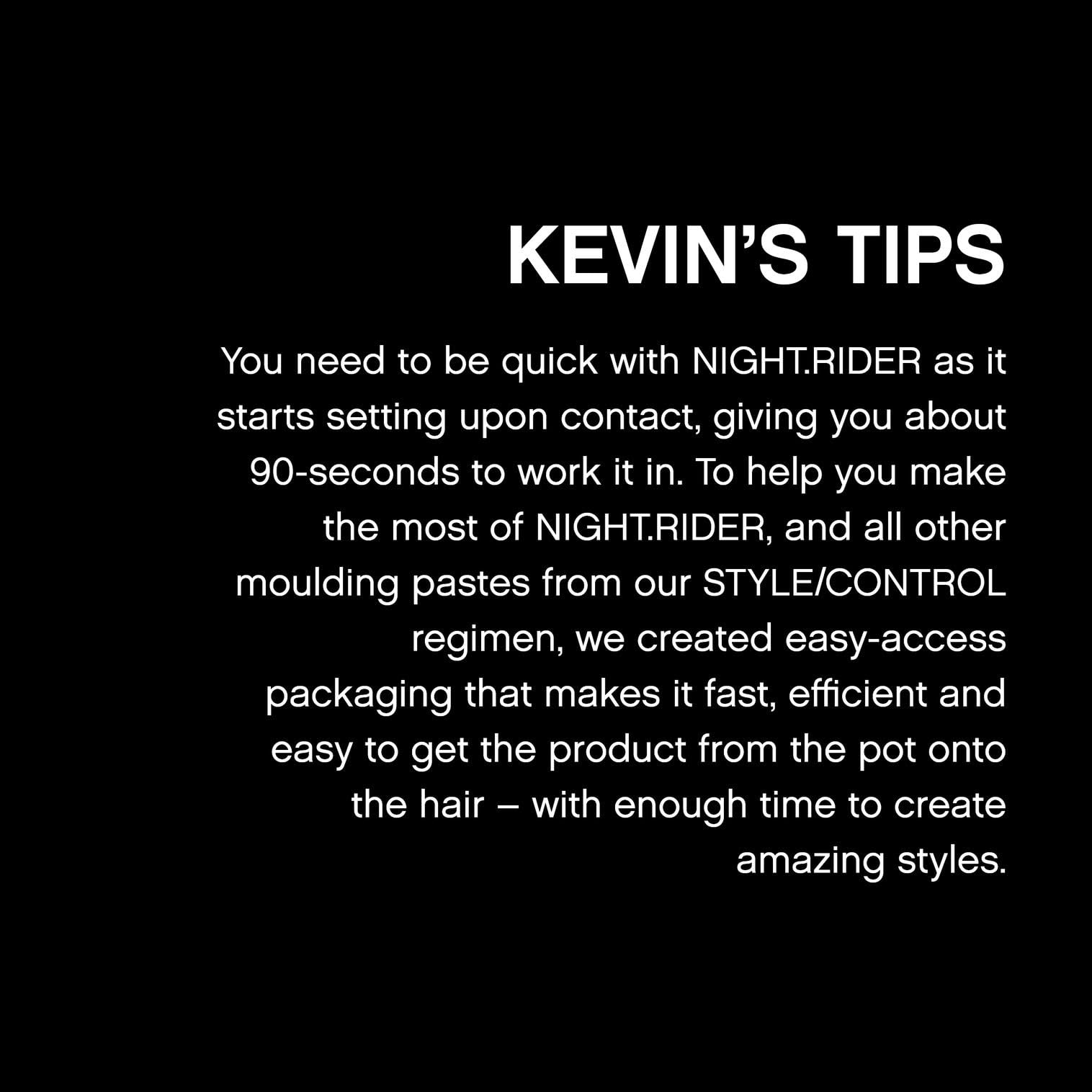 KEVIN.MURPHY NIGHT.RIDER - Strong Hair Paste - For All Hair Types - Hair Moulding Paste - Boosts Hair Shine - Strong Hold Hair Care - Matte Texture - Travel Size - 30 g / 1.1 oz