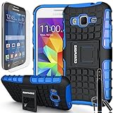 COVRWARE® Samsung Galaxy Core Prime / Prevail LTE - 3 in 1 Bundle [Terrapin Series] Dual Layer Armor Protective Case [ Kickstand ] [ Screen Protector ] [ Stylus Pen ] - Blue (GW-G360-T02)