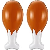 Wettarn 2 Pcs 24 Inch Inflatable Turkey Legs Giant Drumstick Props | Thanksgiving Autumn Decorations, Photo Booth Props for Indoor Outdoor Party, Fall Festival Display with Realistic Design