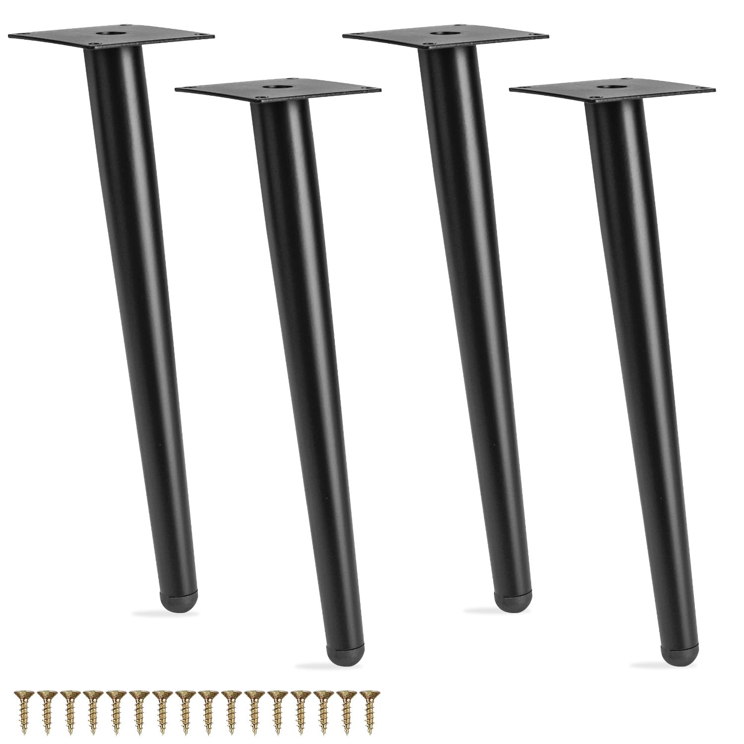 Btowin 4 Inch / 10cm Metal Furniture Legs, 4Pcs Modern Oblique Tapered Furniture Feet, Black Heavy Duty Sofa Legs Cabinet Legs Brushed Nickel Finish for TV Stand Cabinet Couch Dresser Table Bed