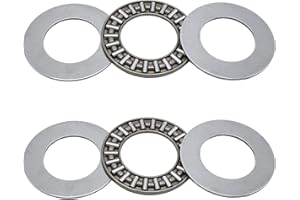 IFPPSAE 2 Sets AXK1226 Thrust Needle Roller Bearings with 4 Washers，Thrust Bearing ID12mm OD26mm，2mm Width；Industrial Bearing for Automotive Robot Industrial Equipment Etc, AXK1226+2AS