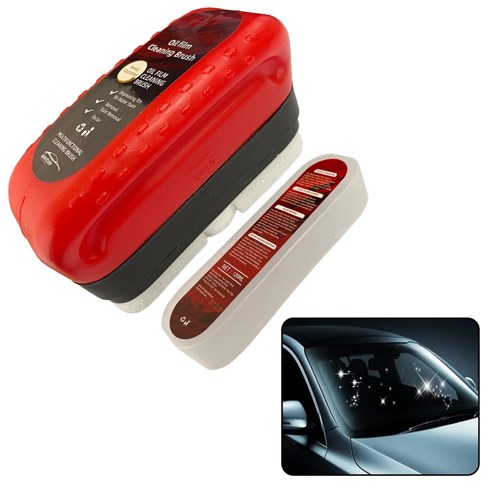 HYILUFEI 車油膜取りブラシ 自動車用ガラス油膜クリーナー 油膜取り 車 ガラス ガラス油膜除去剤 車 ガラス油膜取り最強 視界鮮明 透明度/視認性向上 使用簡単ガラスコーティング 船舶 オートバイ 汎用 120ml の商品画像