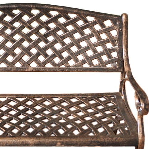 Best Selling Cozumel Cast Aluminum Bench, Antique Copper Finish