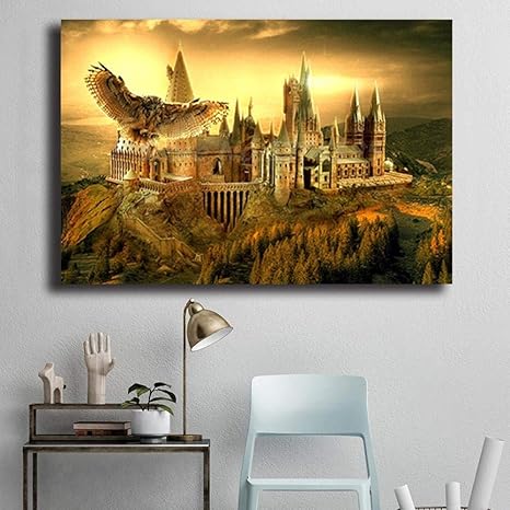 Harries hogwartses búho Cartel de la Escuela alfareros Lienzo Pintura