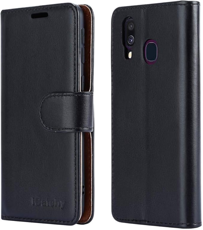 iCatchy For Samsung Galaxy A40 Case Wallet Book [Stand View] Cover