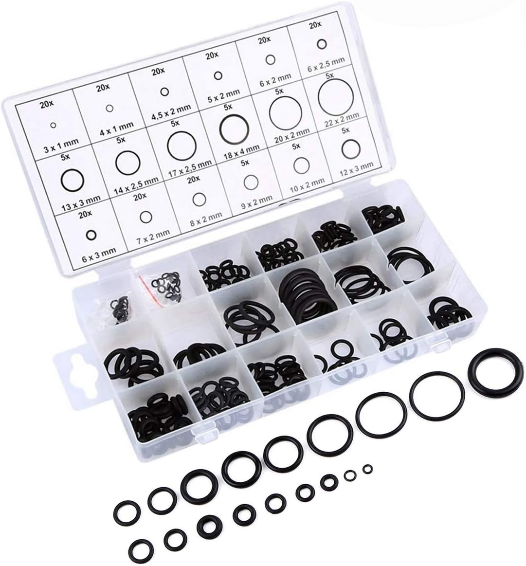 Rubber ORing Assortment Kit, Washer Sealing Pack 18 Sizes for