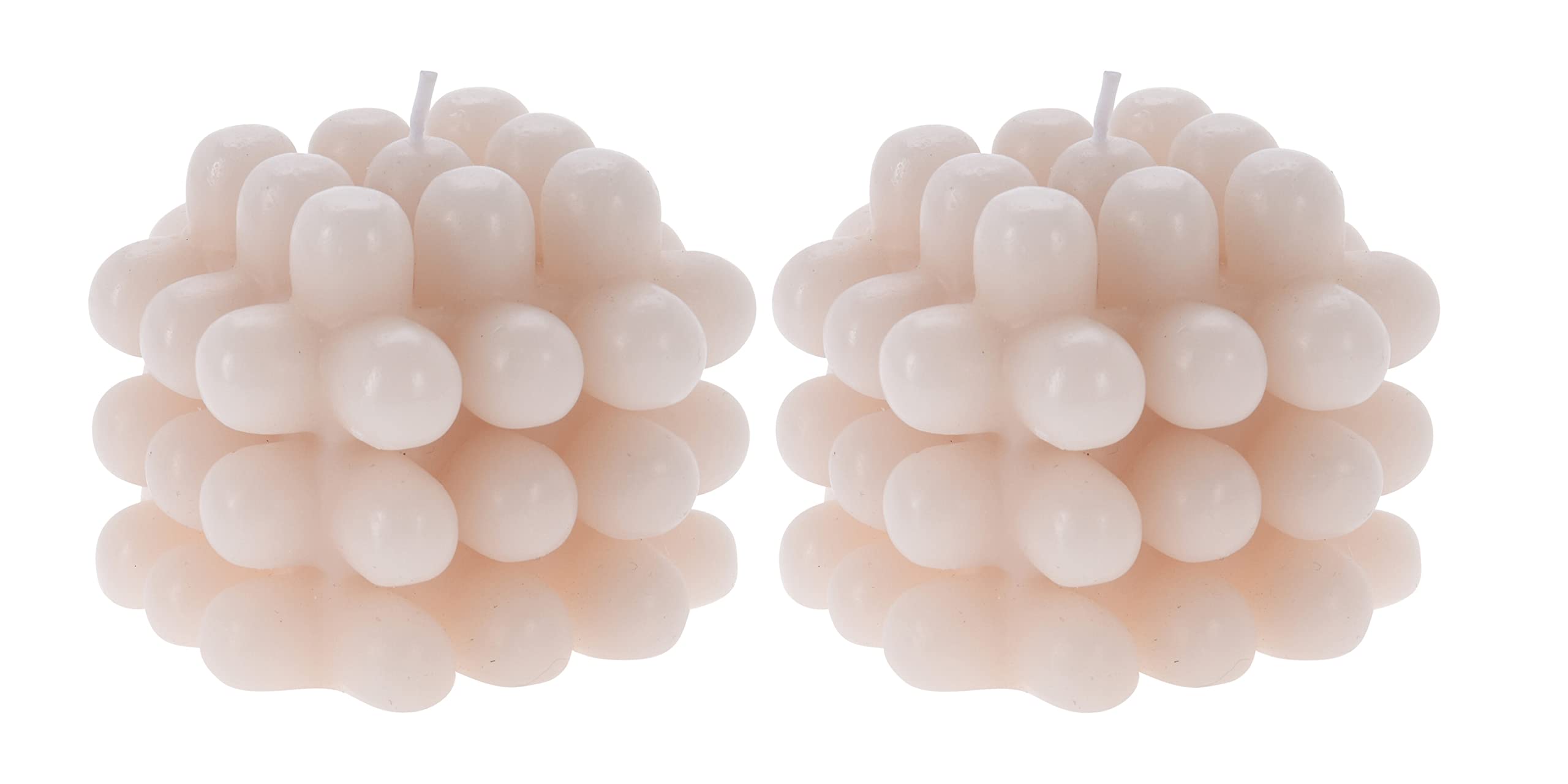 your castle Bubble Candles Set of 2 Pink Cream Sustainable Decorative Candles, 7.2 x 7.2 x 7.2 cm