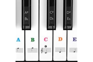 Piano Stickers for Keys, Eison Colorful Piano Keyboard Stickers for 88/61/54/49/37 Full Set Black and White Key Stickers Removable for Kids Learning Piano, Leaves No Residue, Kids Gift -Multi-Color
