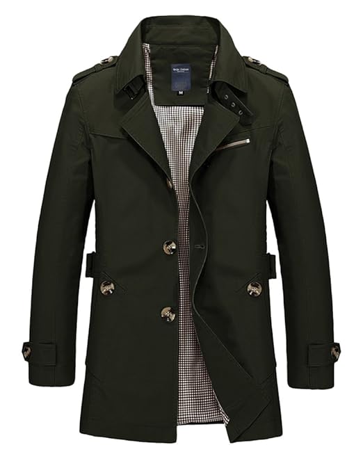 Herren Mantel Trenchcoat Jacke Übergangsjacke Sweatjacke Überzieher Lange Jacken