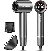 Cosy Companions Hair Dryer - Negative Ionic Blow Dryer with 150000 RPM High Speed Brushless Motor for Fast Drying, Low Noise, HD Display Hair Dryer with Diffuser and Nozzle, 5 Temps & 2 Speeds