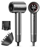 Cosy Companions Hair Dryer - Negative Ionic Blow Dryer with 150000 RPM High Speed Brushless Motor for Fast Drying, Low Noise, HD Display Hair Dryer with Diffuser and Nozzle, 5 Temps & 2 Speeds