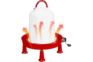 Nexum 35W Thermostatic Heated Chicken Waterer, 2 Gallon Winter Poultry Water Heater with Detachable Legs & Easy-Fill Funnel for Chicken Coop, Ducks, Birds
