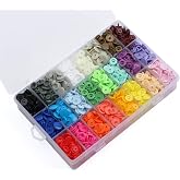 ilauke 408 Sets Plastic Snap Buttons, T5 Snaps for Fabric Excluding Tools | 24 Color Easy to Install, Durable Snaps for Fabric for Baby Clothing, Diapers Bibs, Clothes Bag Sewing, DIY Handmade Sewing
