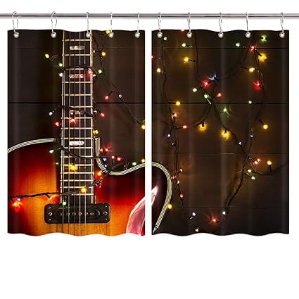 Amazon Com Jawo Guitar Kitchen Curtain Old Electric Guitar With