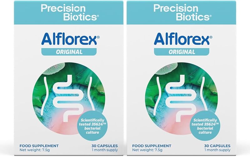 PrecisionBiotics Alflorex Original Daily Gut Health Probiotics 60 Capsules