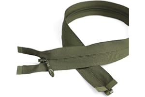 Size #5 Invisible Separating Zippers, 18" Length, Drab Green, Bias Bespoke Brand