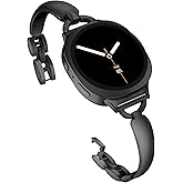 HAYONLIY Metal Bands Compatible with Samsung Galaxy Watch 8 40mm 44mm/Galaxy Watch 8 Classic 46mm,Dressy D-Shape Replacement Strap Women (No Case)