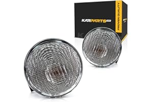 KarParts360 For Jeep Wrangler 2014 2015 2016 2017 Turn Signal Light Driver and Passenger Side | Pair | Front | Clear Lens | Replacement For CH2526103, CH2527103 | 68200291AA, 68200290AA