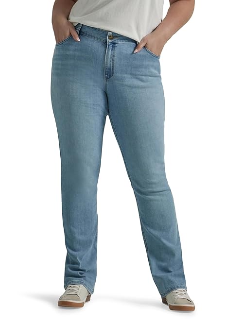 Lee Women's Legendary Mid Rise Bootcut Jean, Skygazing, 14