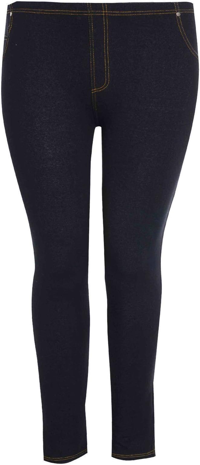 Shineboy F4S Womens Plus Size High Waisted Ladies Denim Jean Blue Black Jeggings 16-30