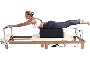 DWKWE Foldable Pilates Reformer Machine,Extended 88in Metal Frame Pilates Equipment for Home Women Men Use Gym Workout & Advanced and Beginners Users , Dual Resistance System (Spring & Latex Tubes)