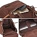 Bluboon Canvas Vintage Backpack Leather Trim Casual Bookbag Men Rucksack (Coffee)