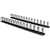 StarTech 40U Vertical Server Rack Cable Manager, 2-Pack 3ft (CMVER40UD) | 2-pack 20U network rack cord manager panels, D-ring hooks, 30 integrated D-rings, 2x 3ft (91cm) wire organizers, 19in rack