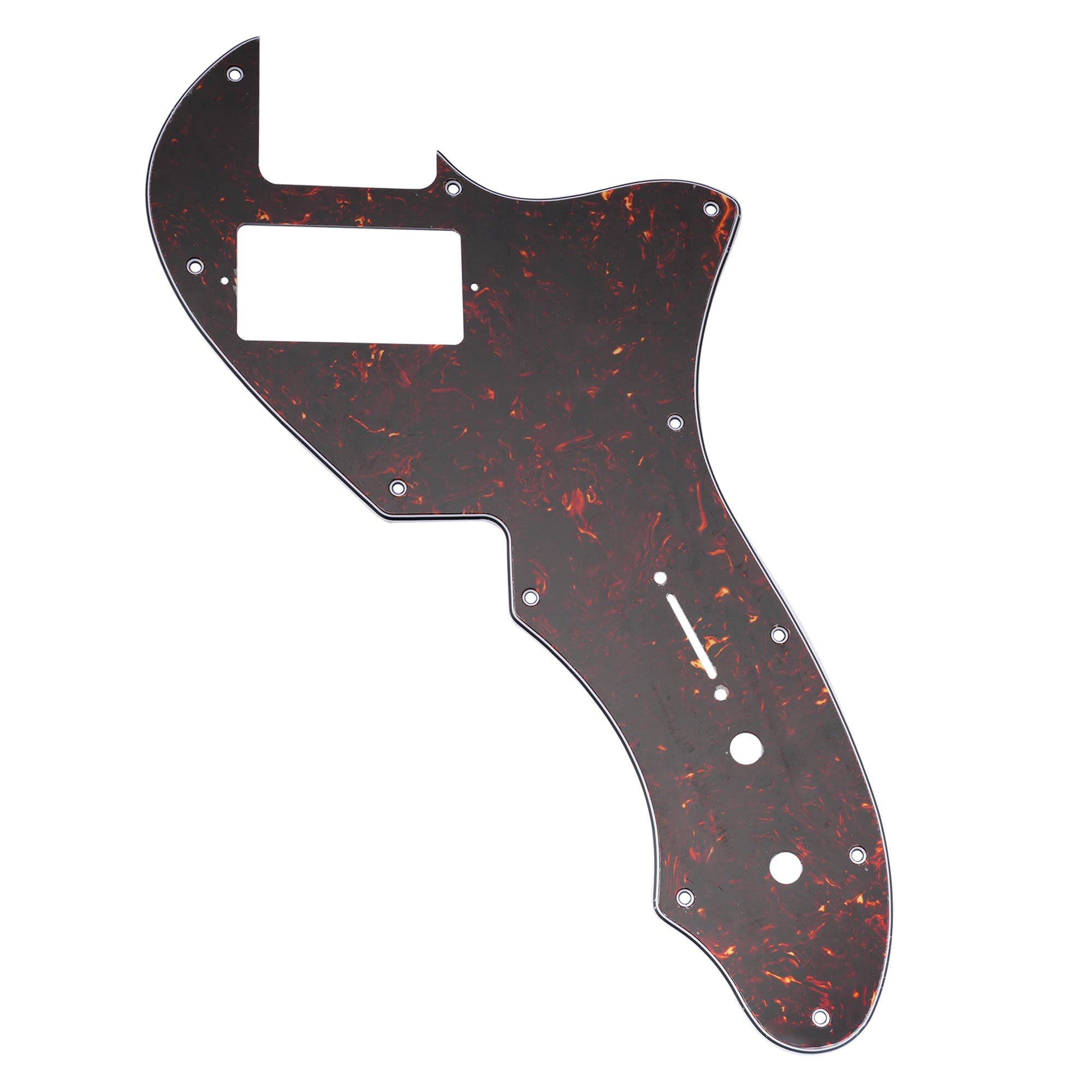 Musiclily Pro 11 Holes Single H Guitar Pickguard For USA Fender 69 Tele Thinline Style Electric Guitar, 4ply Tortoise Shell