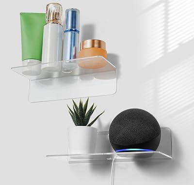 OAPRIRE Acrylic Floating Shelves Set of 2 9 Inch Clear Wall Storage