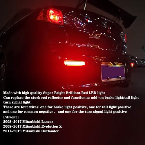 Evo X Tail Lights Oem JDMTECH LED Rear Bumper Reflector For Mitsubishi ...