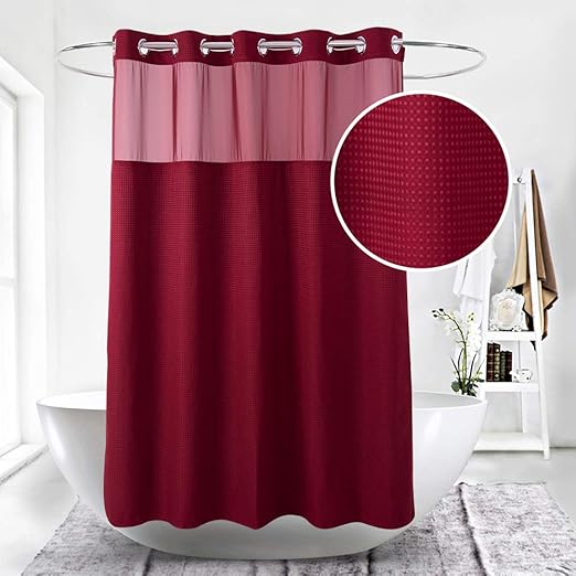 Amazon Com Happybath Extra Long Hookless Fabric Shower Curtains