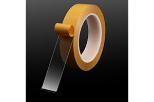 SICCOMA Double Sided Tape Super Thin 1 Inch x 82 Feet Transparent Two Sided Mounting Tape for LED Strips, LCD Screen Repair, Woodworking, Arts & Crafts, Photos, Scrapbook, Residue Free, Heat Resistant