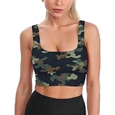 PPIKTC Sports Bra for Women Sexy Padded Yoga Tank Top Comfort Breathable for Fitness Workout Running Yoga Gym Sports