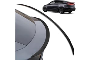 FormiPow Spoiler Fit for Tesla Model Y Juniper 2025 2026, ABS Adhesive Carbon Fiber Rear Spoiler Wing OEM Rear Trunk Lip, Model Y Juniper Accessories (Matte Black)