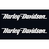 Motorcycle Logo hd Design Vinyl Decal #2 Piece Moto HD Club 7.88"x1.06" (White)