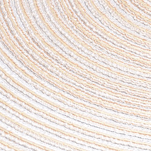 Round Braided/Woven Placemats, Indoor/Outdoor Placemat/Charger, Kitchen Mat for Dinning Table Washable Set of 6 Beige