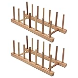 Z ZICOME Set of 2 Bamboo Wooden Dish Rack Plate