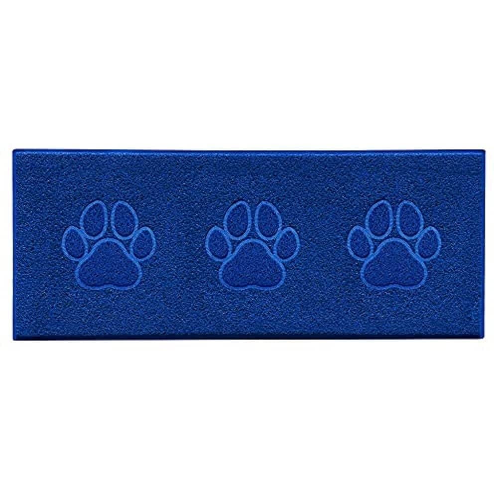 Nicoman Triple Paw Embossed Shape Indoor Outdoor Dirt-Trapper Door Mat Washable Barrier Heavy Duty Doormat - (Watertight Rubber-Back, Runner, Blue, 150 x 60cm)