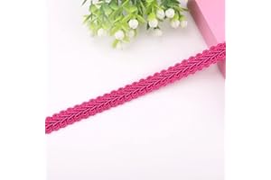 YYCRAFT Gimp Braid Trim 1/2 Inch X 18 Yards by The Yard Classic Woven Braid Trim 12MM,Hot Pink