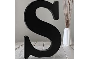 AOCEAN 12 inch Black Wood Letters Unfinished Wood Letters for Halloween Decorative Standing Letters Slices Sign Board Decoration for Craft Home Party Projects (S)
