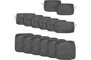 HYuMCCyhT Outdoor Cushion Covers Replacement Patio Cushion Covers for Outdoor Sectional Sofa for Wicker Rattan Patio Furniture Conversation Set with Zipper Fit (14, 25.6" Grey)