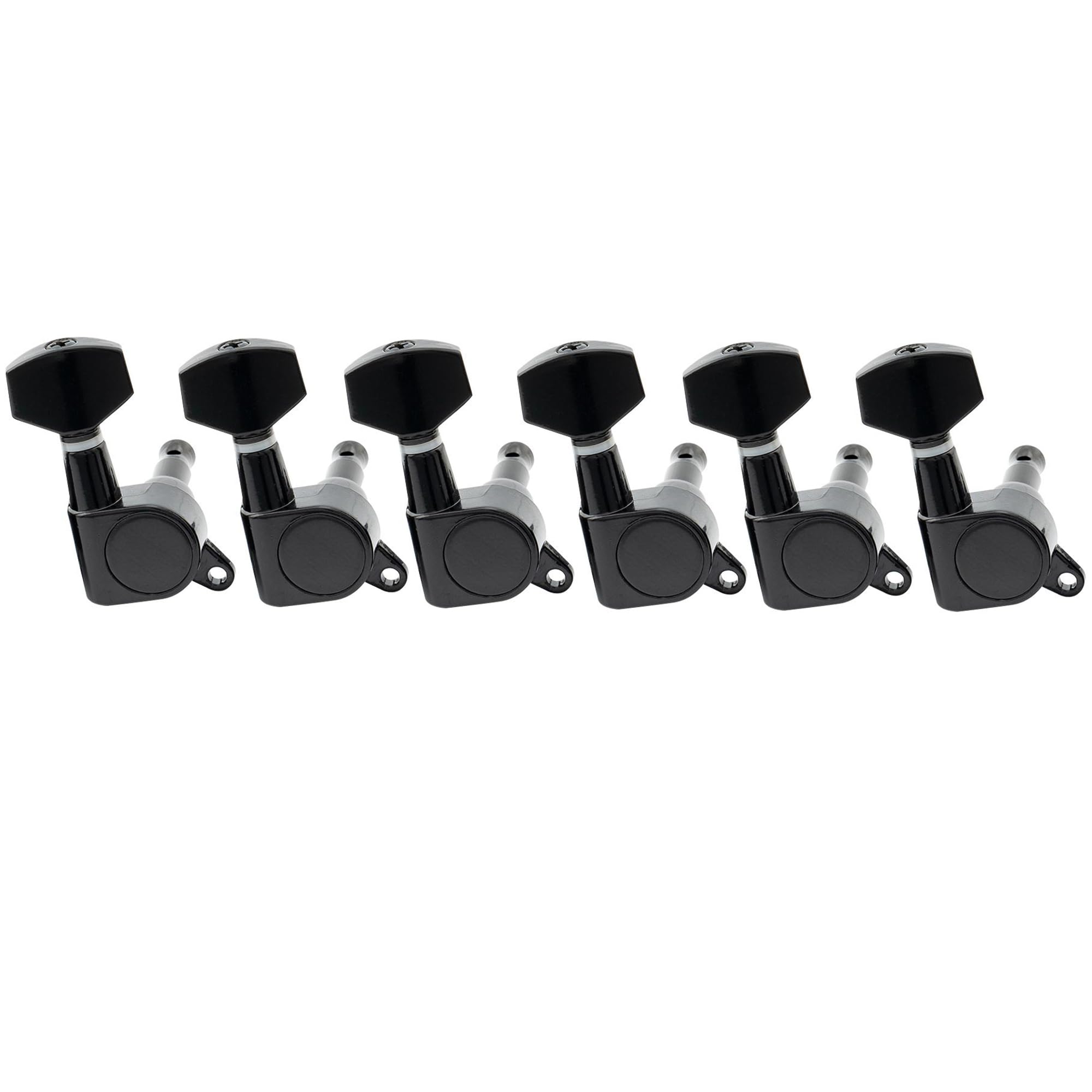 Musiclily Pro 6 inline Guitar Tuners Tuning Pegs Keys Machine Heads Set for Strat Tele Style Electric Guitar, Black