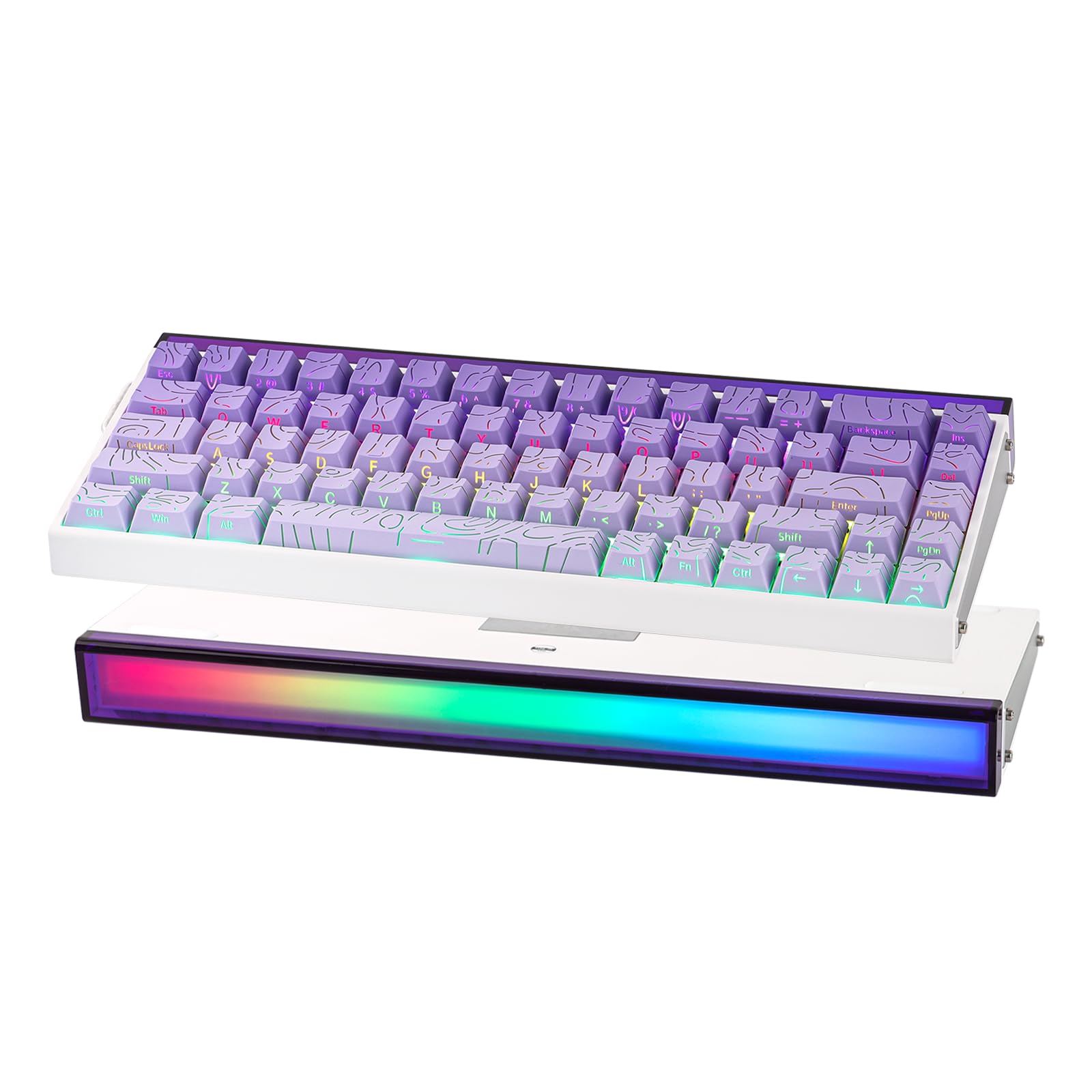 Photo 1 of EPOMAKER Aula Hero 68 HE Wired Magnetic Gaming Keyboard, 0.01mm Adjustable Actuation, Rapid Hall Effect Switch, 8kHz Polling, 5-Layer Sound Dampening, RGB Box & Backlight (Purple)