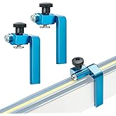 POWERTEC 3" Fence Flip Stop for Table Saw, Miter Saw, and Drill Press, T Track Accessories for Woodworking, 2PK (71367-P2V)