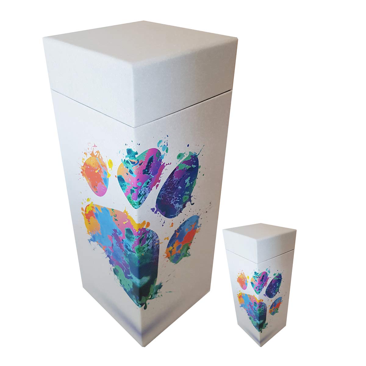 Rainbow PawPrint ScatterPod Scattering Cremation Urn - Pet & Keepsake Twin Pack