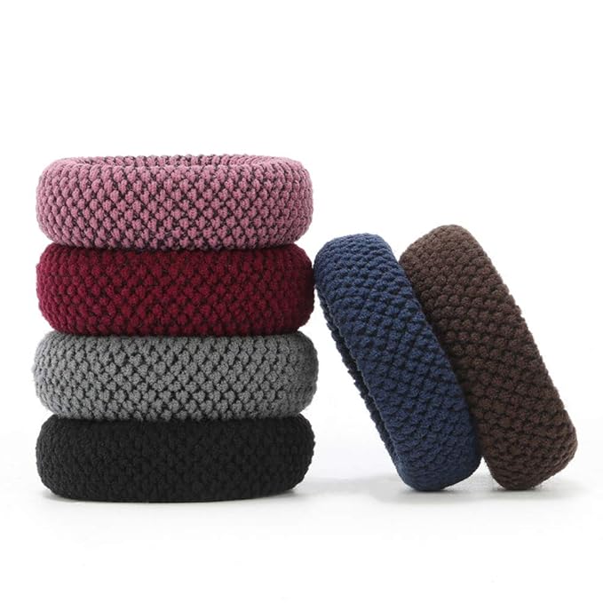 Thick Hair Ties for Girls, Cute Seamless Hair Elastics Ties Bands, Women Ponytail
