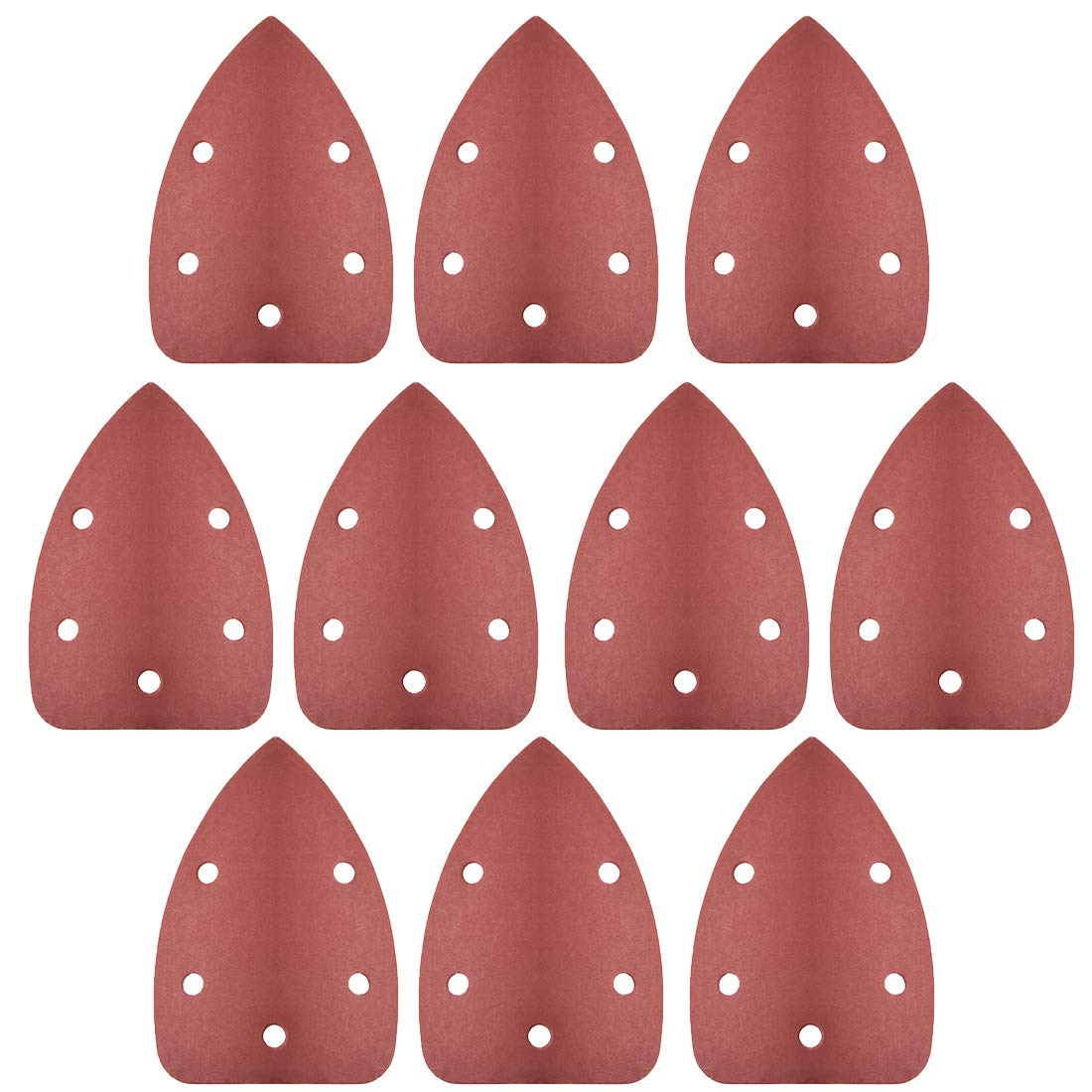 sourcing map Detail Sander Sandpaper, Triangular Sanding Paper, Hook and Loop Sanding Pads, Triangle Oscillating Multi Tool, 800 Grits 5 Holes, 10pcs